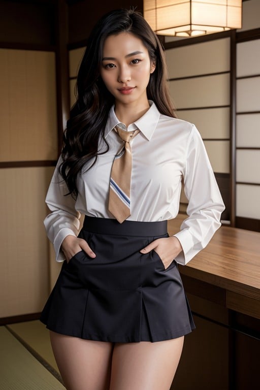 全身, 制服, 透视裙底人妖AI色情