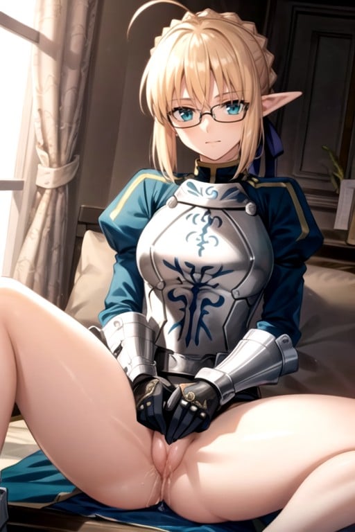 Elf Ears, Masturbation, Glasses Hentai AI Porn