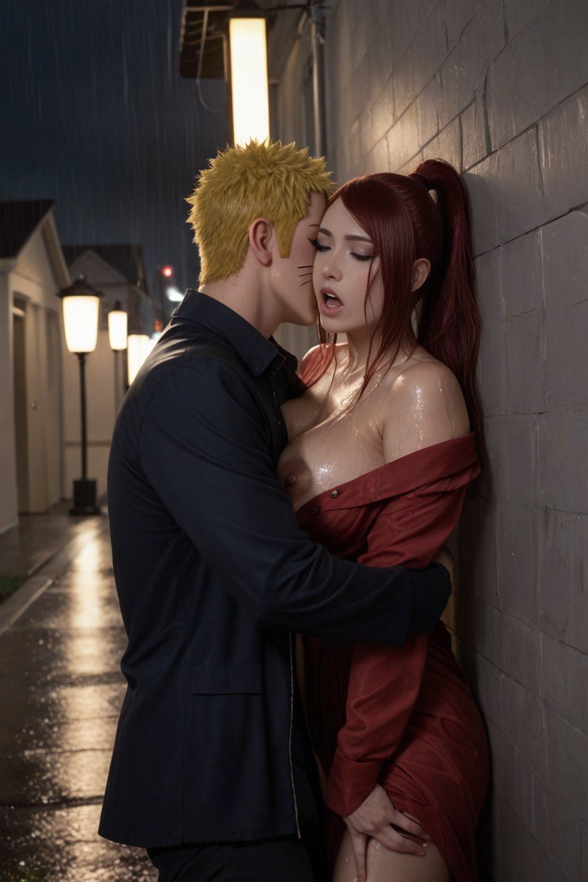 Wet Hair, Uzumaki Naruto Grabbing Boobs Uzumaki Kushina, DarknessPorno IA transsexuelle