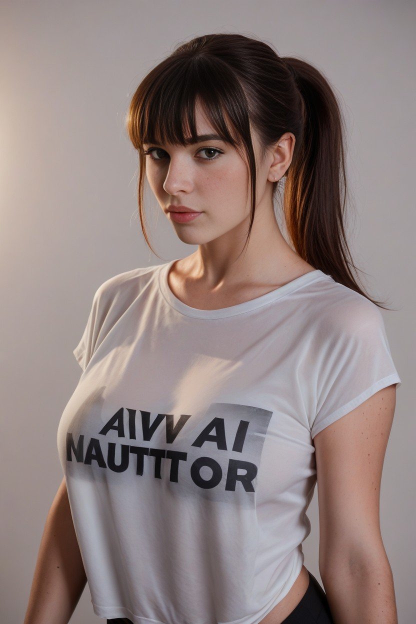 Natashapornstar, Franja, White Transparent Oversized Tshirt Travesti IA Pornô