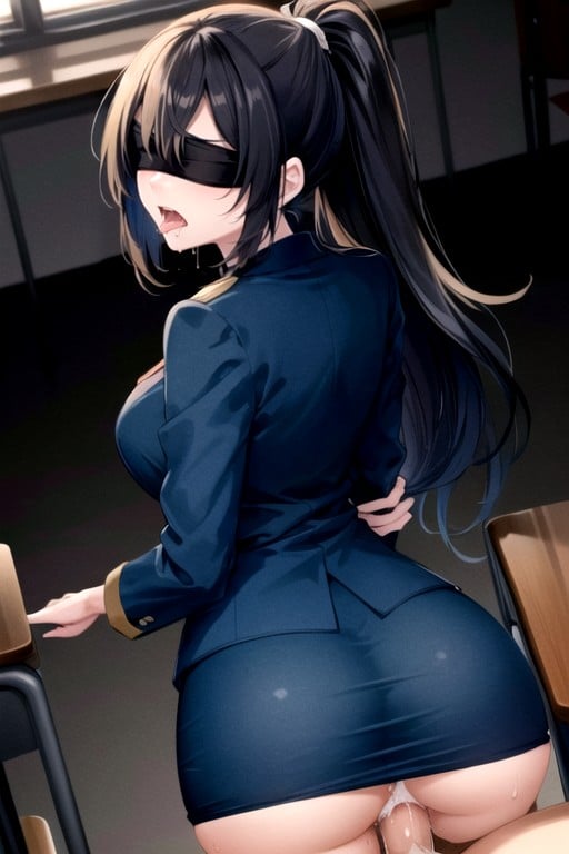 Ponytail, Dusk, Uniform Shemale AI Porn