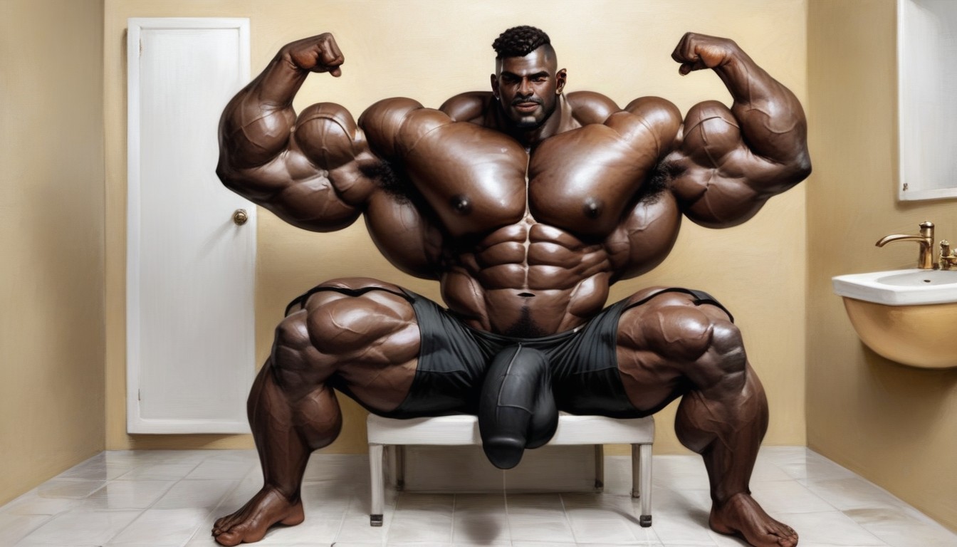 Clean Shaven, Gigantic, African AI Gay Porn