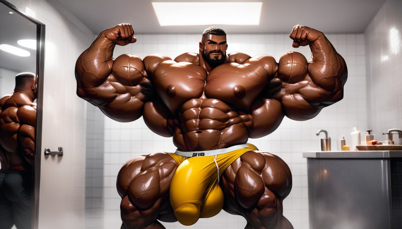 Extremely Muscular, African, Gigantic AI Gay Porn