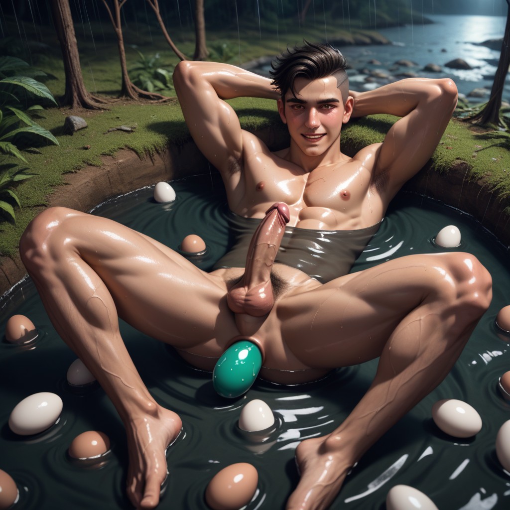 Brunette, Birthing Egg, Naked AI Gay Porn