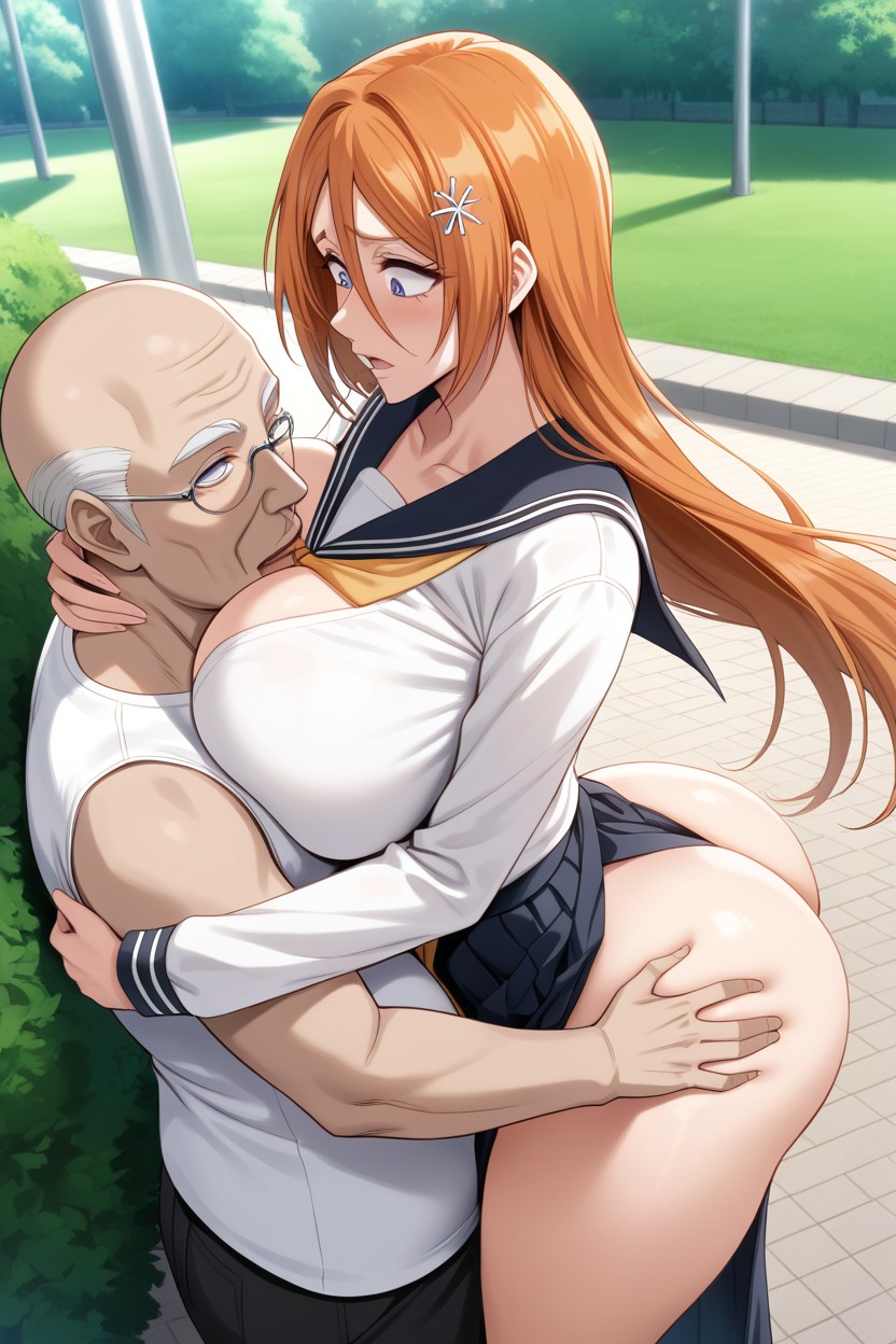 Male Groping Boobs, High Angle, Leaning Back Hentai IA