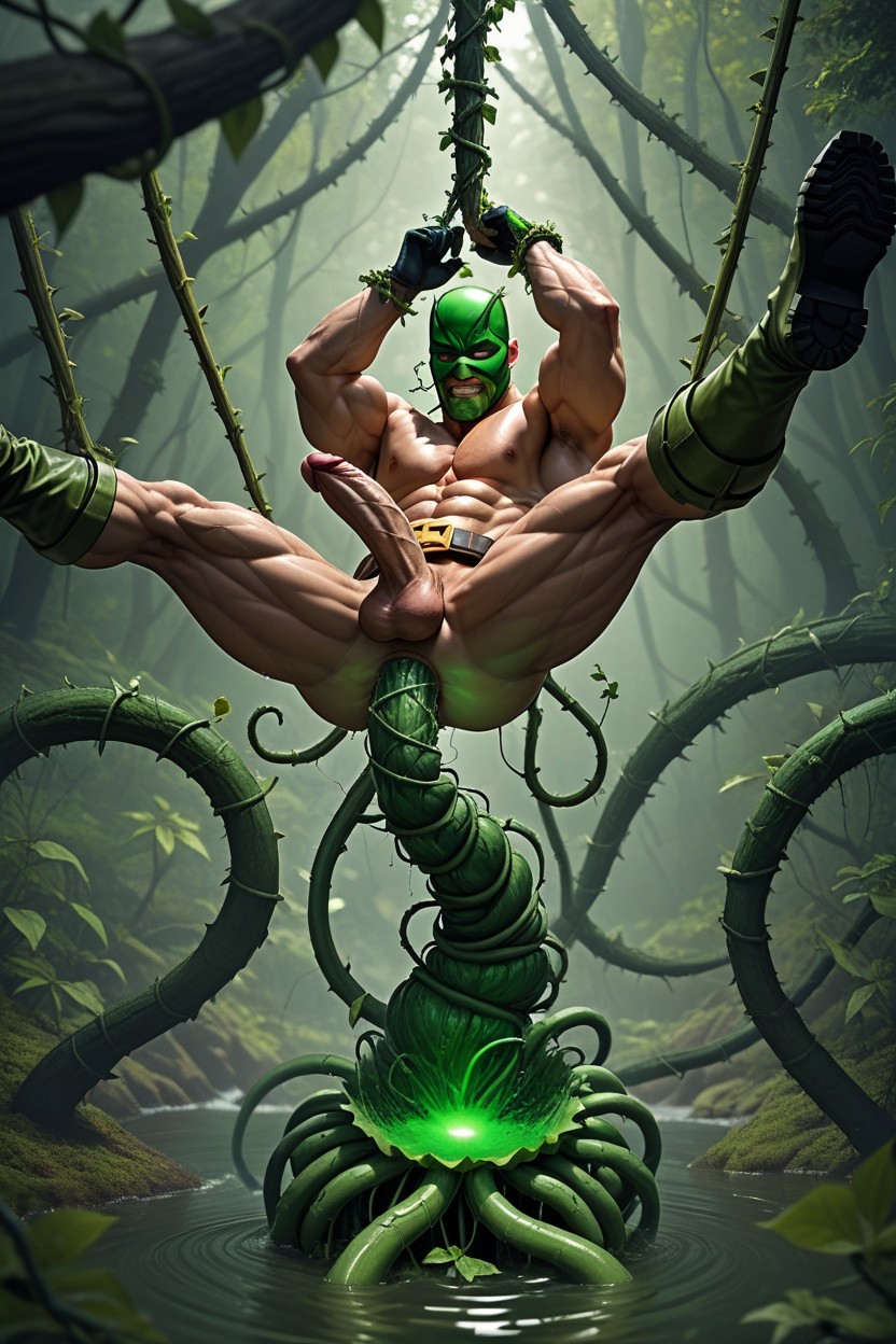 Trees, Nature Superpower, Muscular AI Gay Porn
