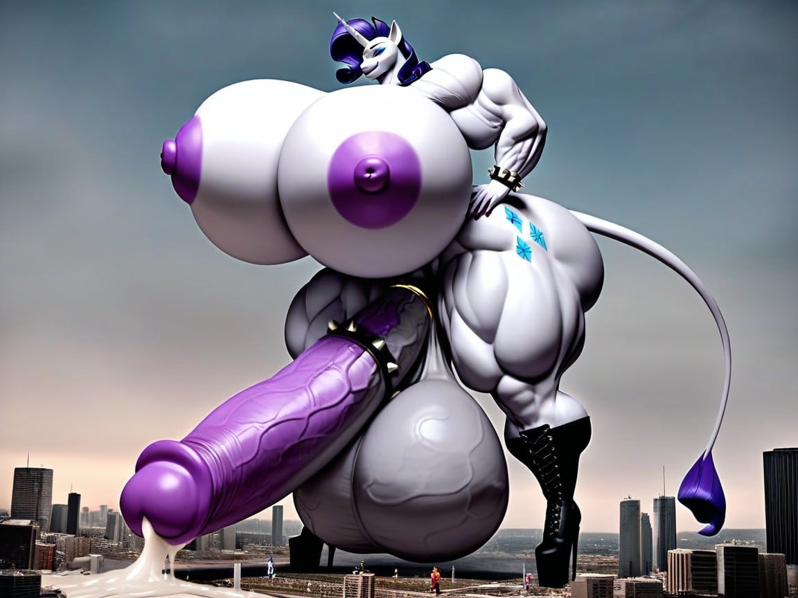 Knee Lengh Boots, Extremely Long Cockcumming, Breast Expansion Furry AI Porn