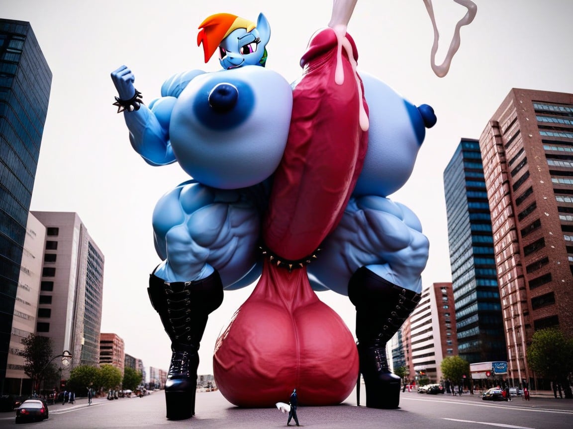 Muscle Shoulders, Massive Monster Cock, Hyper Testicles Porno IA Furry