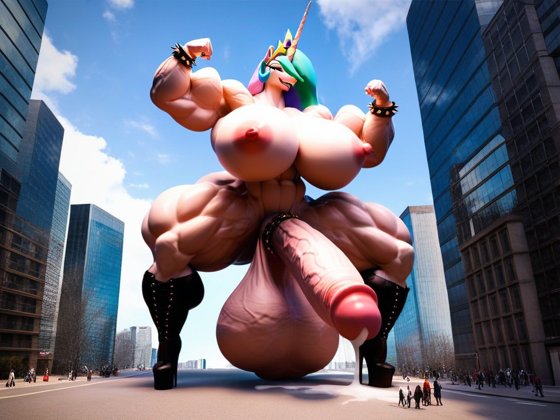 Massive Testicles, Hyper Testicles, Bodybuilder Furry AI Porn