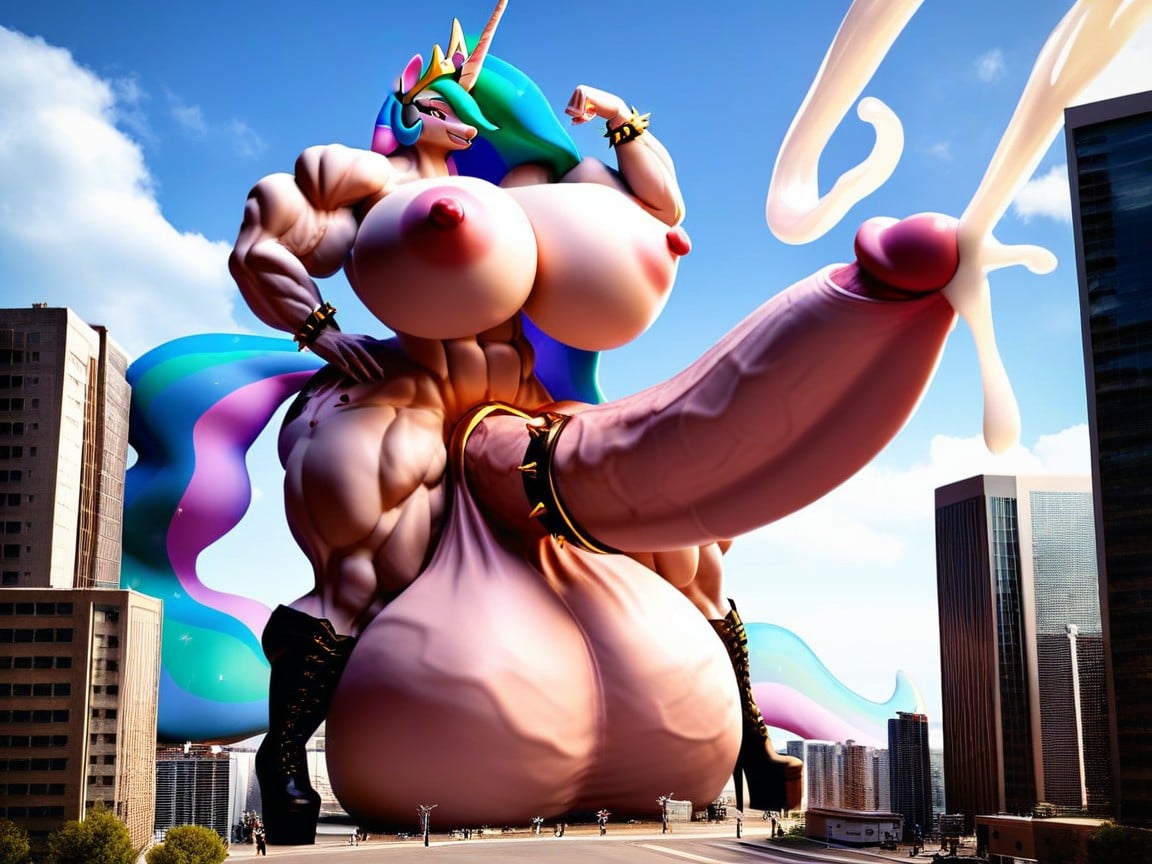 Massive Huge Cock, Thicc, Gigantic Testicles Porno IA Furry