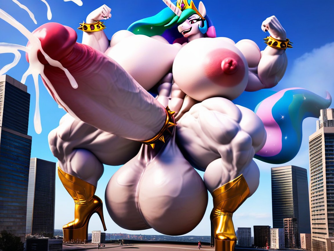 Bodybuilder, Extrêmement Lourd En Bas, Massive Testicles Porno IA Furry