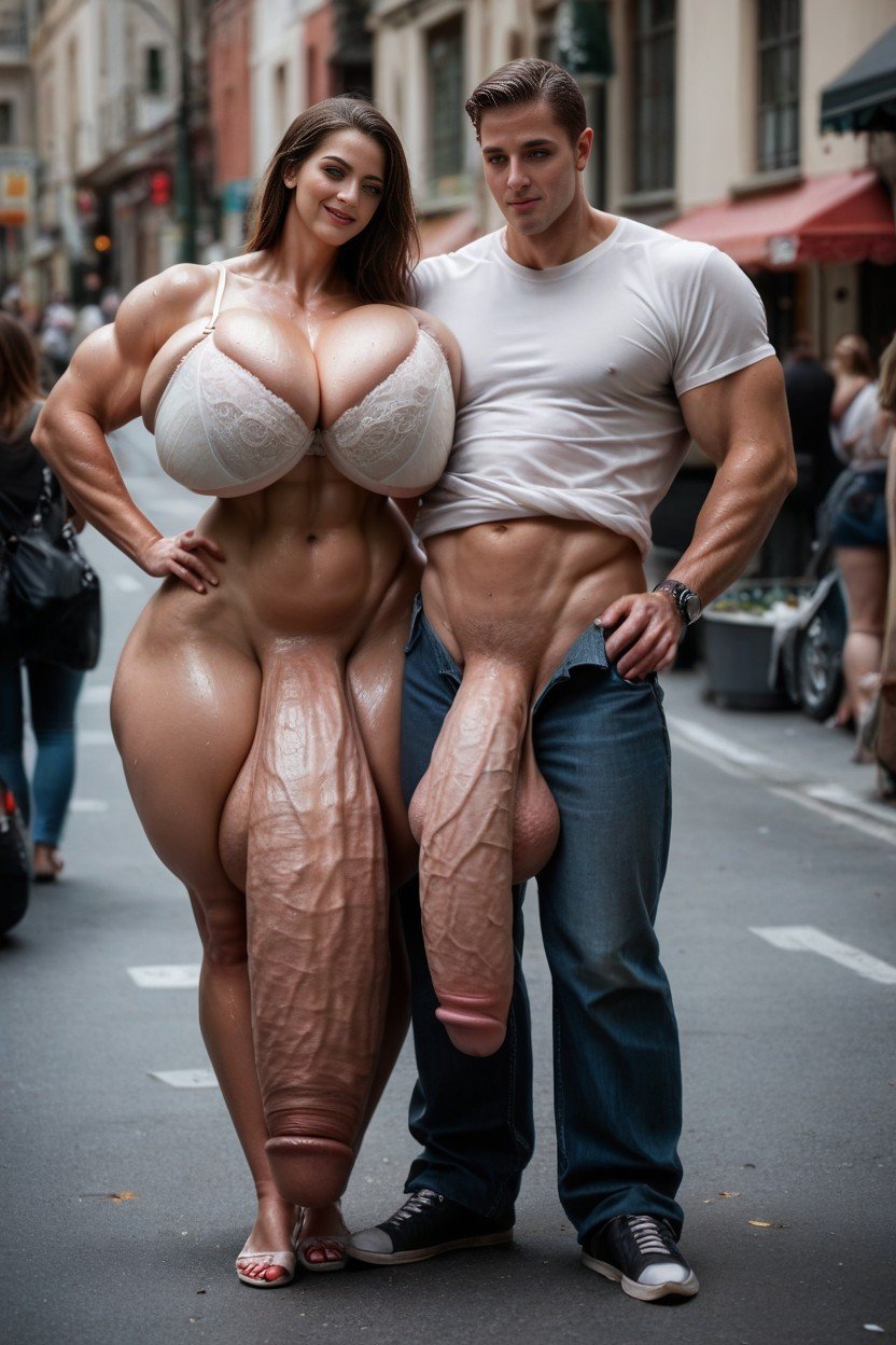 White Super Muscular Man, 双人图, Street人妖AI色情