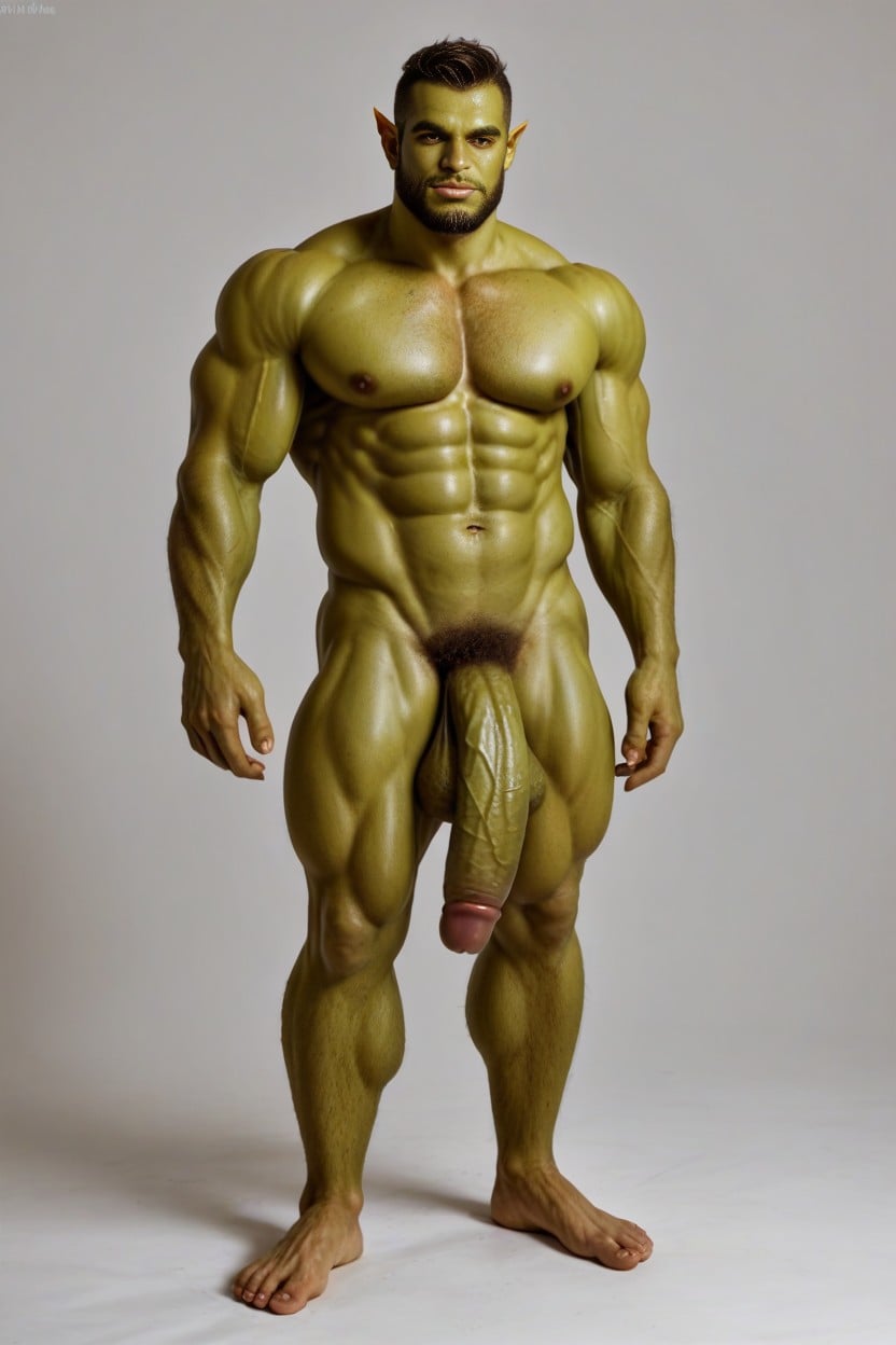 Hyper Glans, Orc Cock, Orc Fully Coloured AI Gay Porn