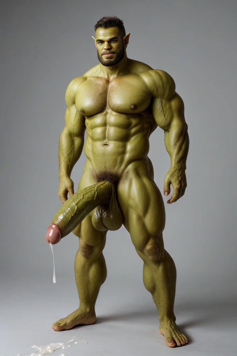 Full Body, Cumshot, Green Skin AI Gay Porn
