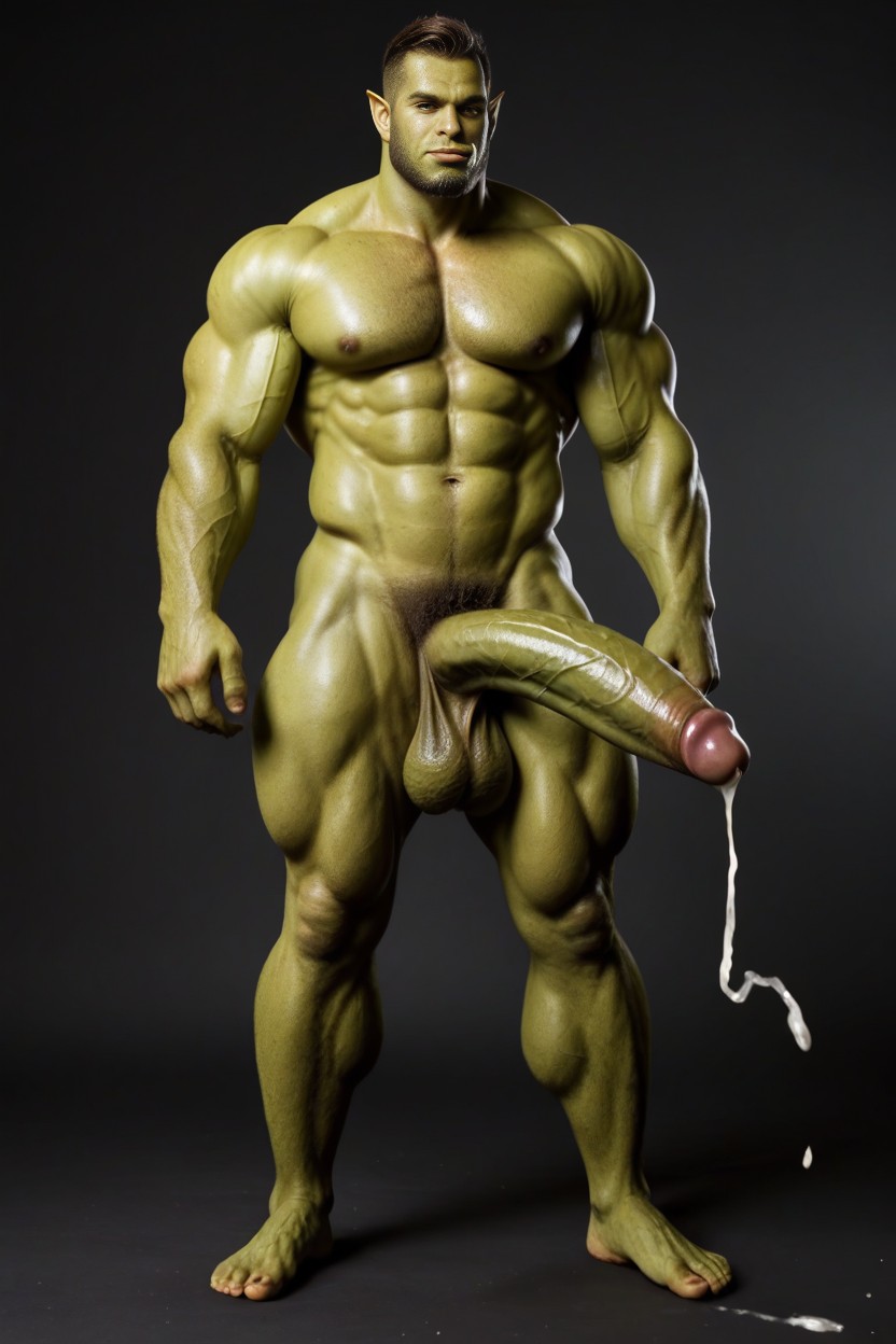 Detailed Cock, Orc, Green Cock AI Gay Porn