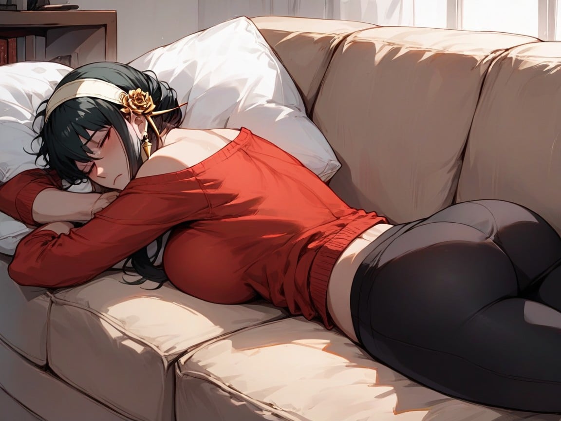 Lying On The Sofa, Ass In View, 苗条AI黄漫