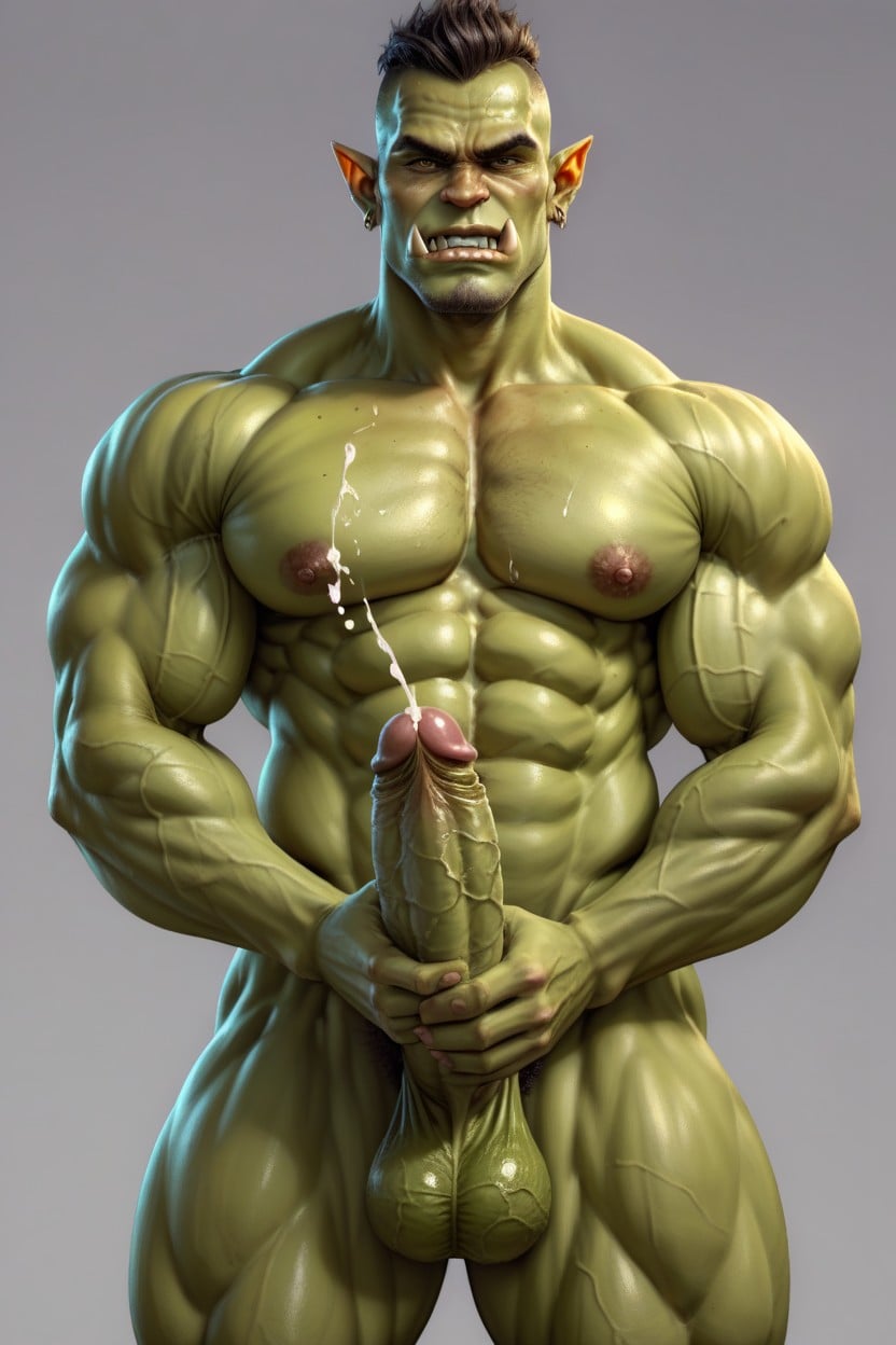Muscular, Inch Width, Side View AI Gay Porn