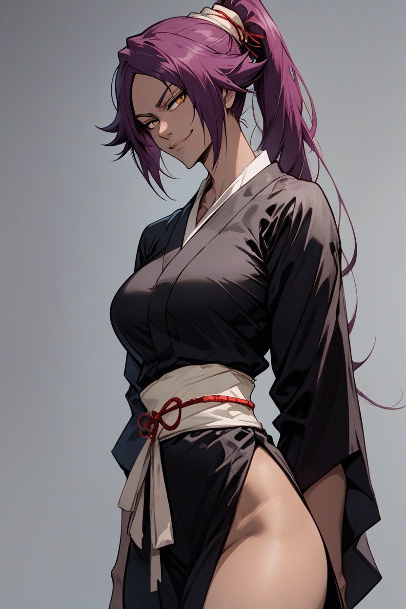 Black Kimono, Foto Da Cintura, Perfect Body Hentai IA pornografia