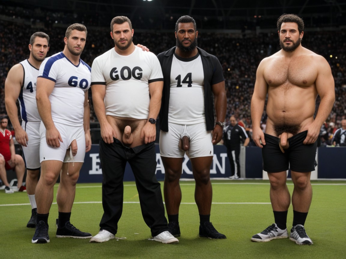 Open Fly, Full Body, Many People Around AI Gay Porn
