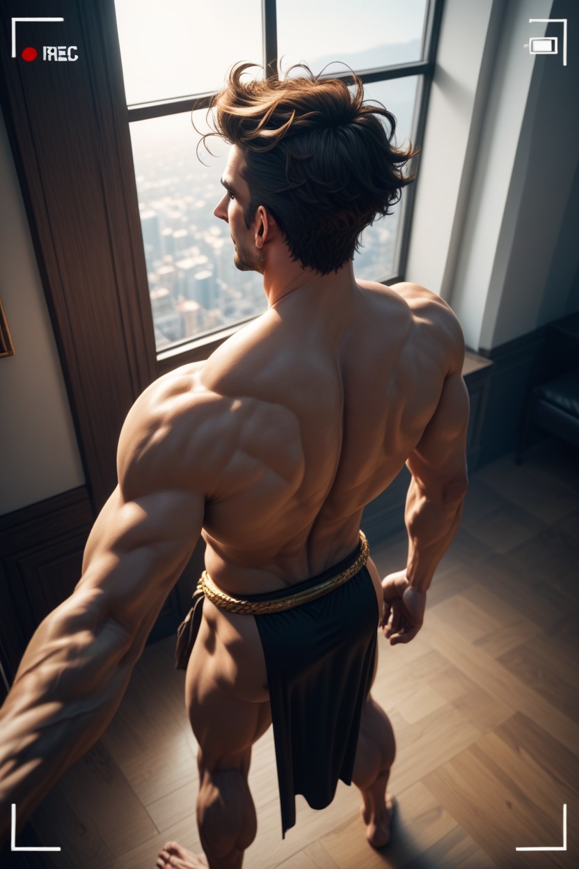 Video Camera View, Luxurios Loincloth, Solo AI Gay Porn