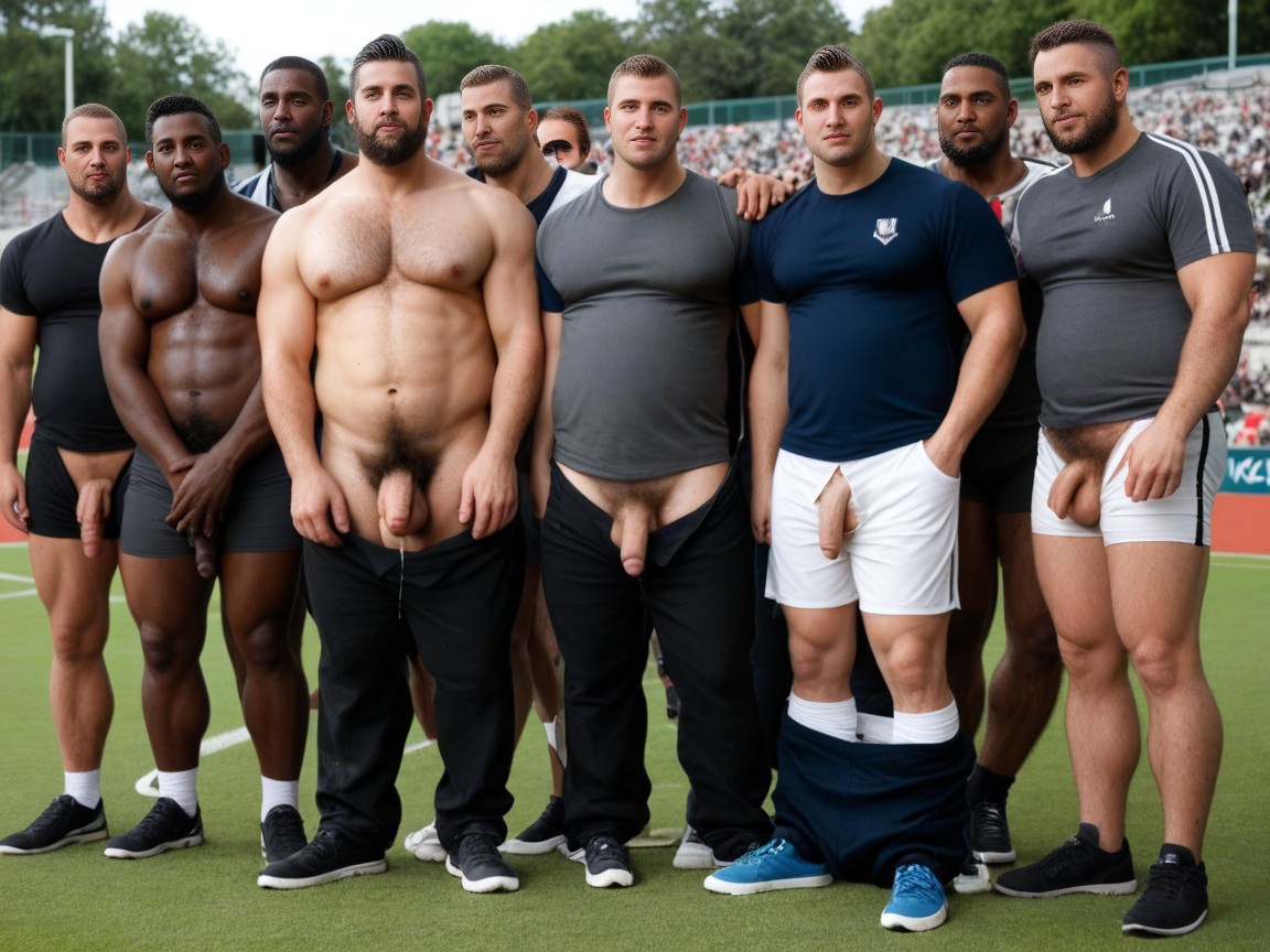 Uncut Flaccid Dicks, Wide Angle, Very Short Hair AI Gay Porn