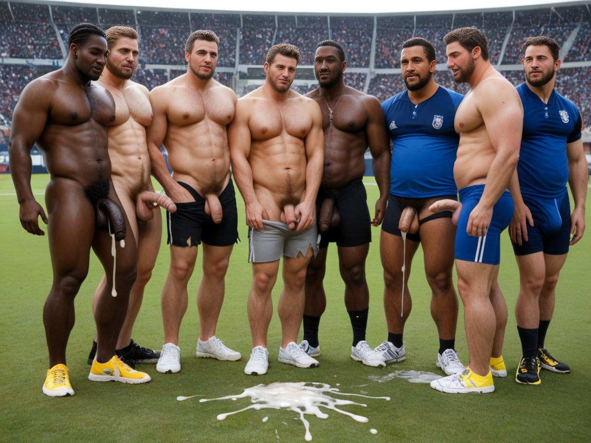 Bulge, Hairy Pubes, Uncut Cocks Out Of Pants AI Gay Porn