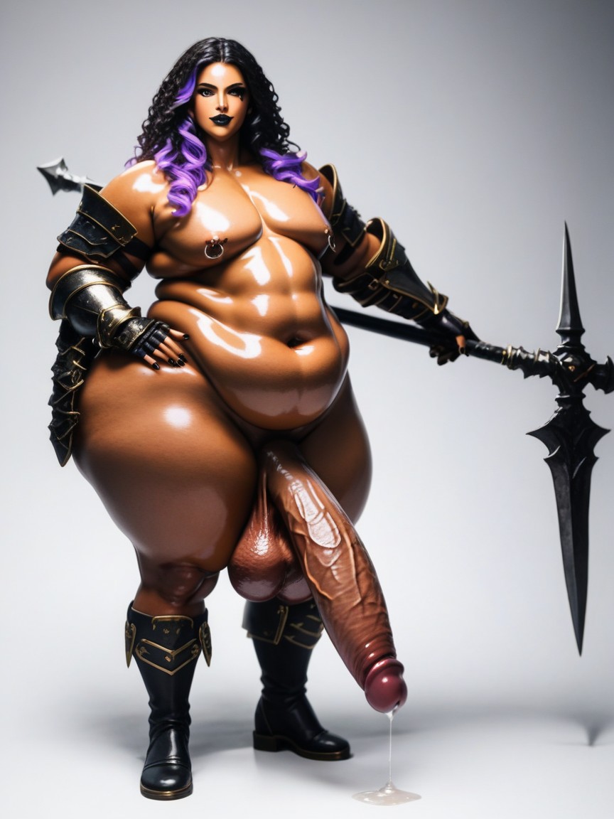 Black Lipstick, Feminine Face, Fantasy Armor Porno gay IA