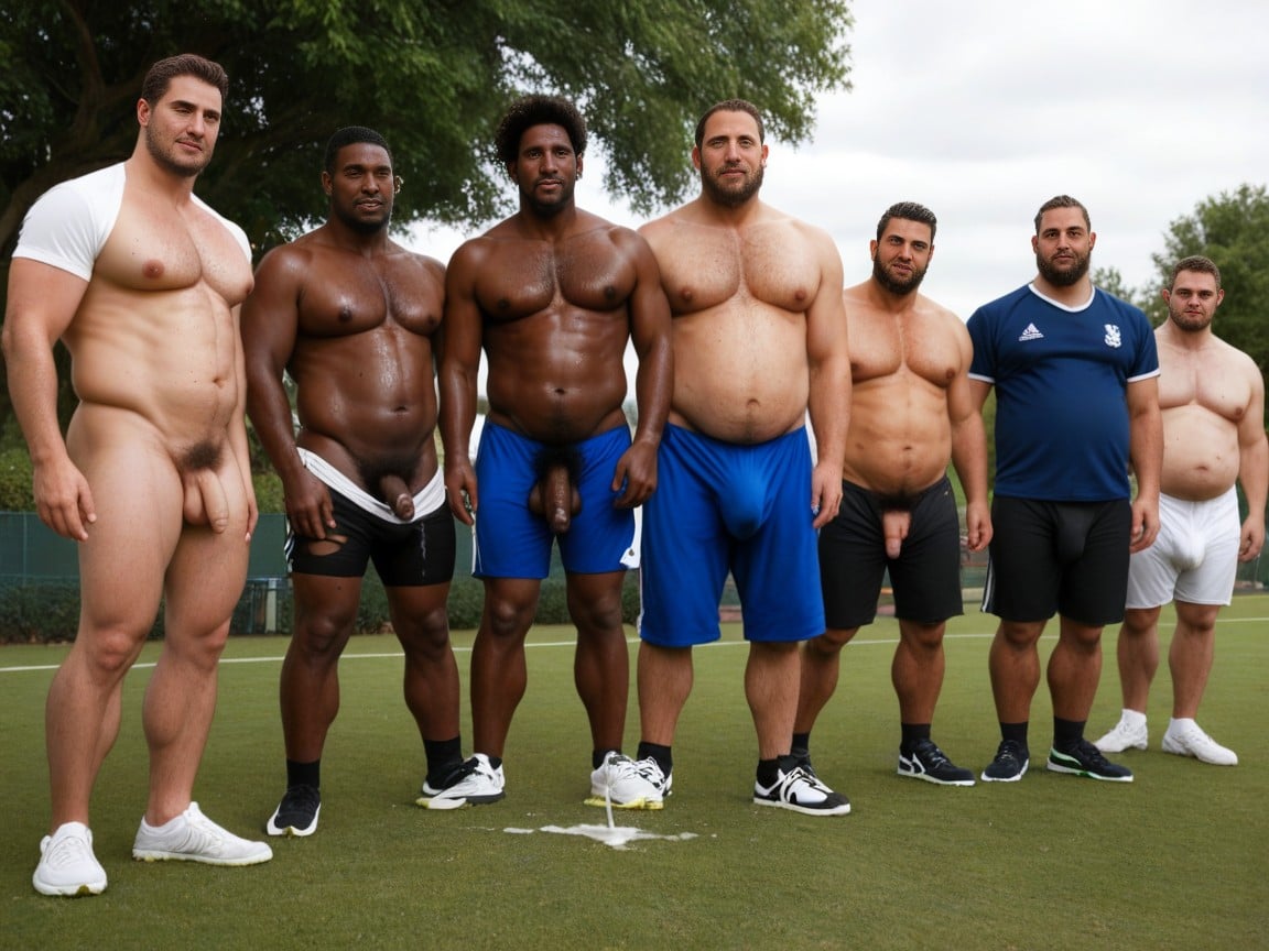 Thugs, Shorts Down, Hairy Bearded Average Black Guys AI Gay Porn