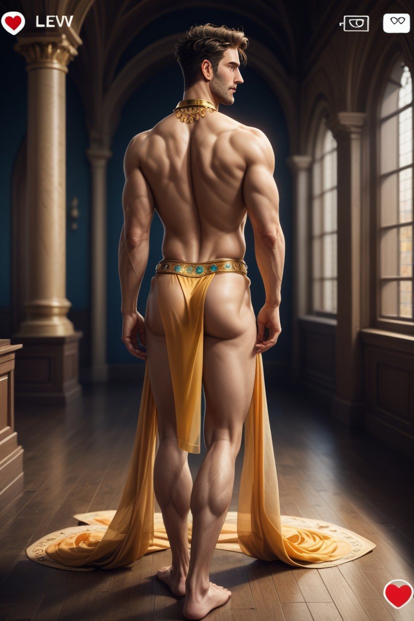 Golden Loincloth, Social Media Post, Lewd게이 AI 포르노