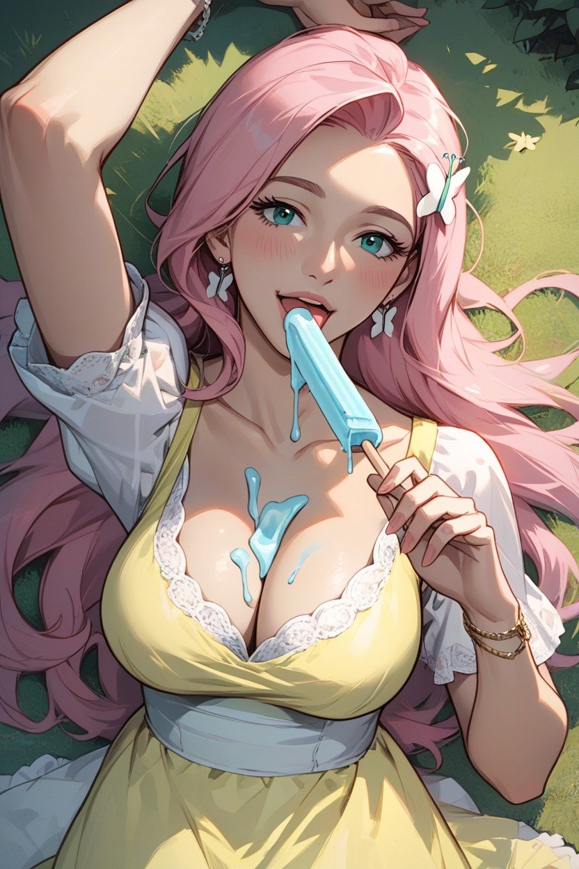 Licking Popsicle, Ultra Detailed, 側躺AI黃漫