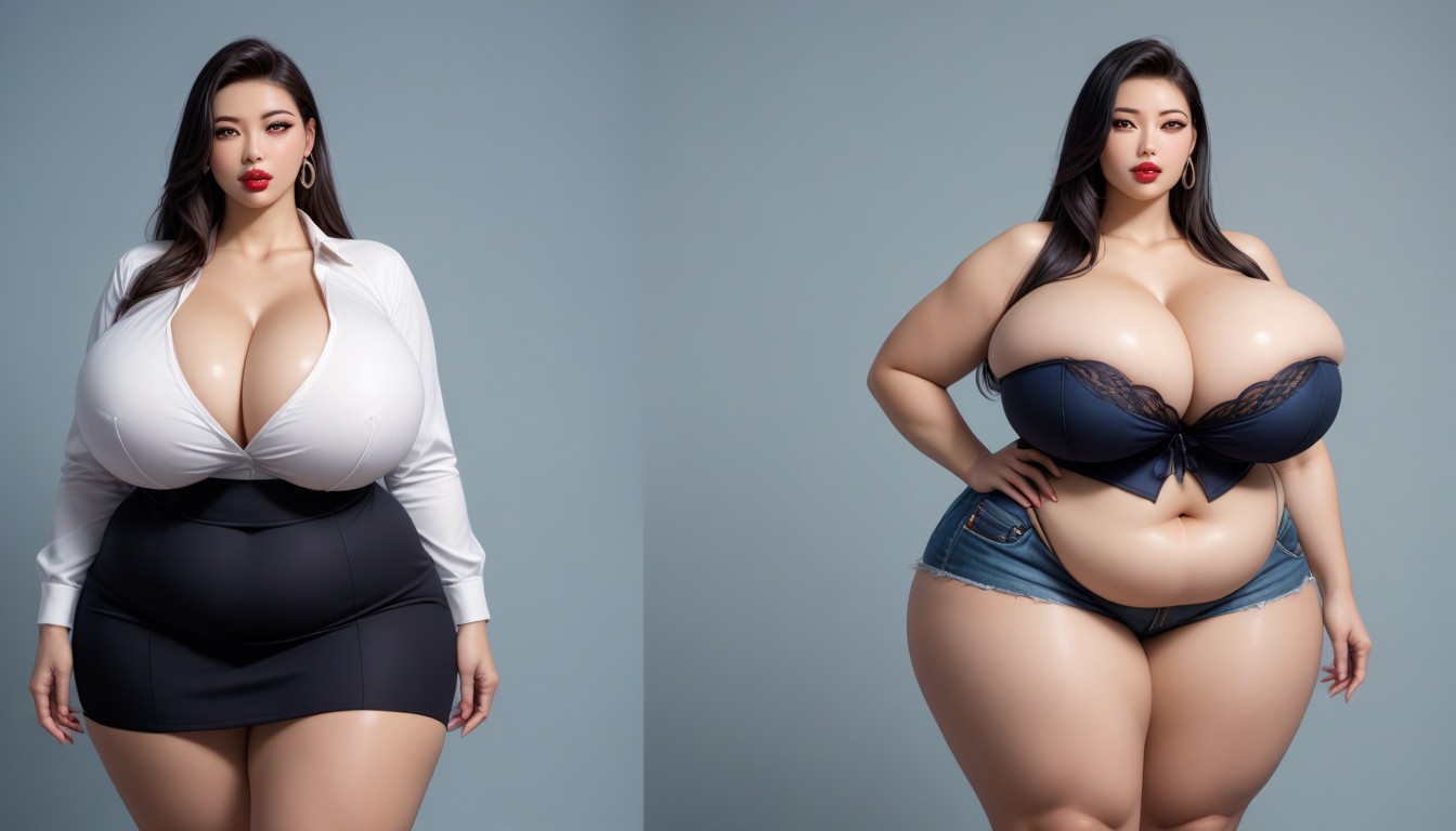 Extremely Hugely Fat Feedee Hucow Fetish, Extra Mega Plump, Her Mega Giant Unreal Sized Mega Ultra Gargantuan Fat Breasts Are So Enormous They Touch The Ground While She Is Standing Up BBW AI Porn
