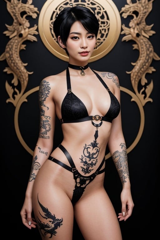 Beautiful Perfect Body, Pixie Cut, Fuck Machine Shemale AI Porn