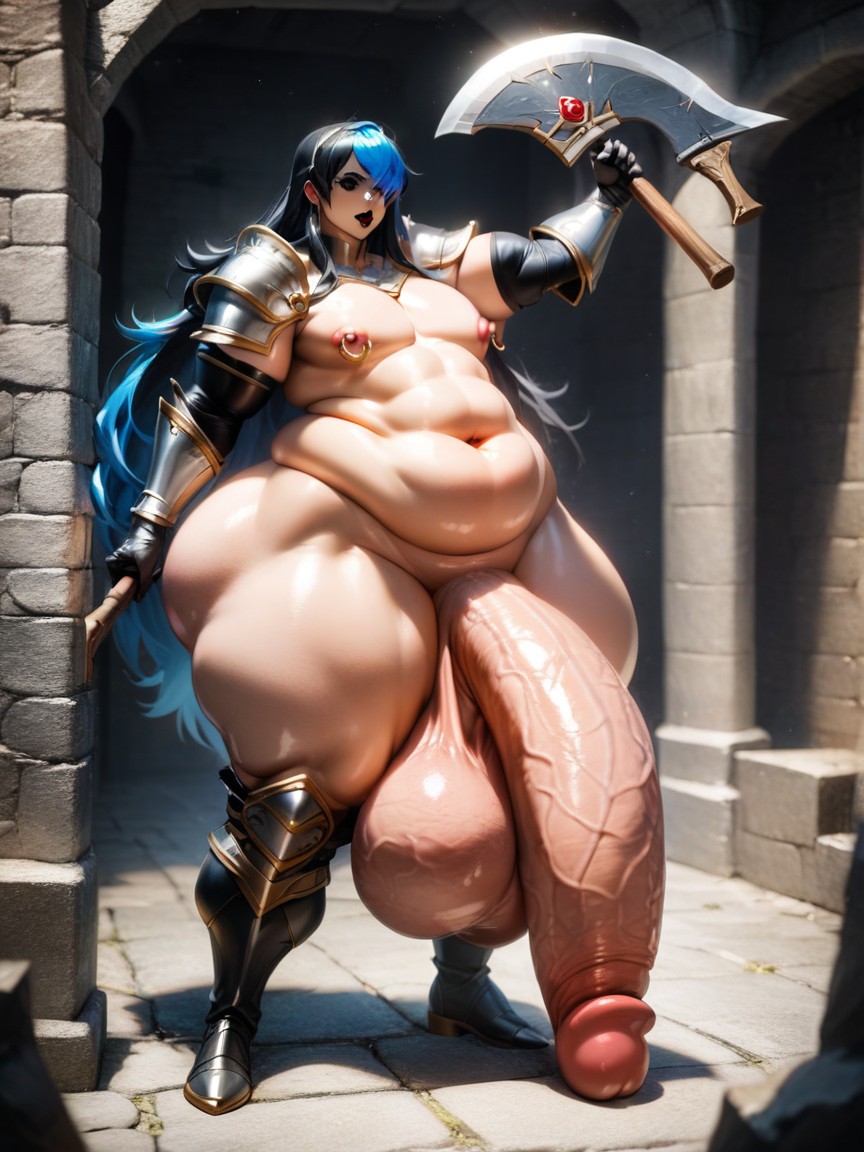 Extremely Thick Thighs, Feminine Face, Curvy Body AI Gay Porn