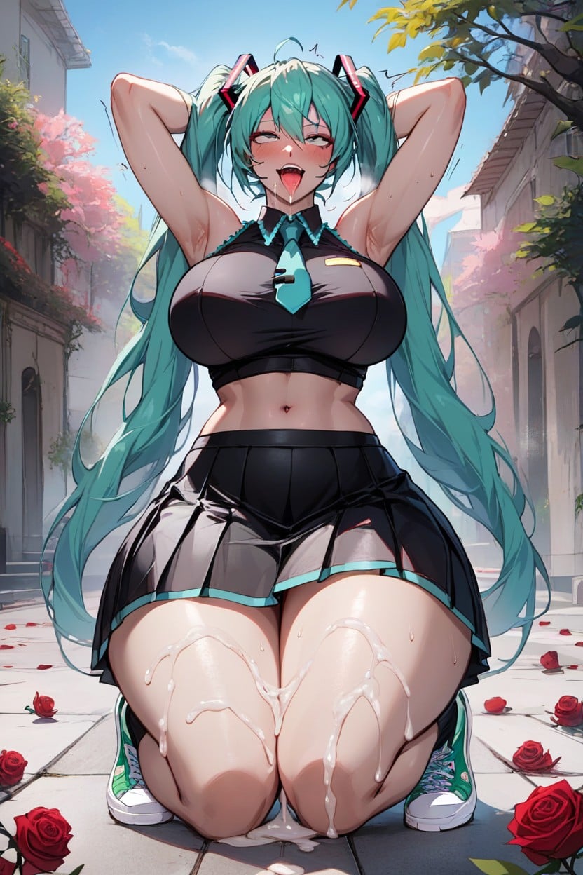 Hands Behind Head, +, Rose Sneakers Hentai AI Porn