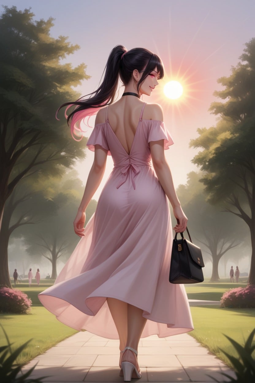 Supermodel Body, Smiling, Pink Eyes Hentai AI Porn