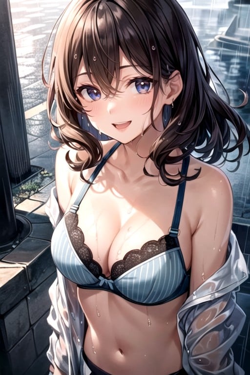 Cute, Wet Clothes, Top Down Hentai AI Porn