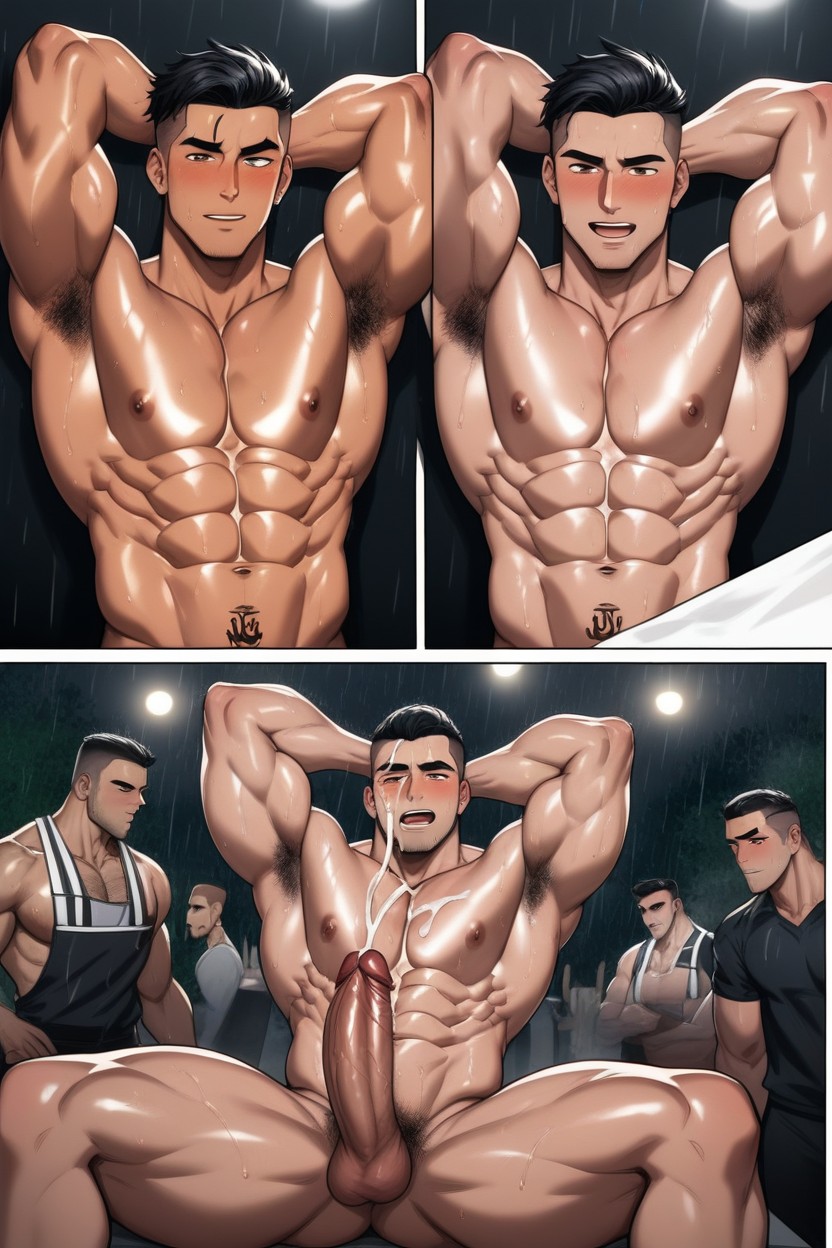 Harem, Muscular, Tattoo AI Gay Porn