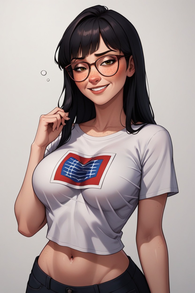 Black Hair, Long Length, Make Up AI Porn