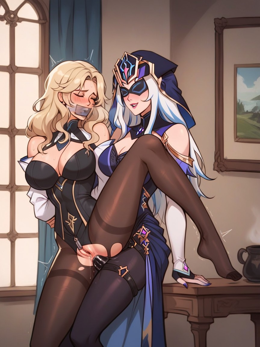 Arms Behind Back, Legs Together, Fully Clothed Hentai AI Porn
