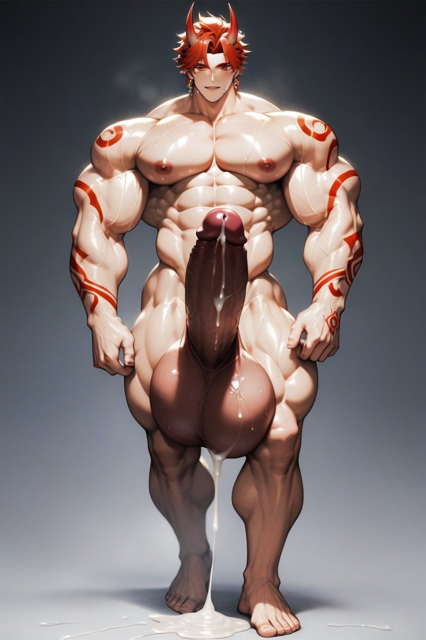Red Horns Oni, Oni, Giant AI Gay Porn