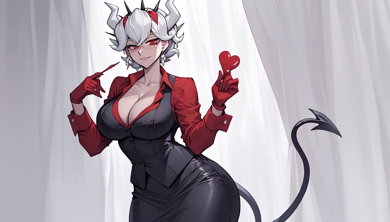 Beelzebub From Helltaker She Wear Black Dess, Large Ass, Large Breast Furry AI Porn