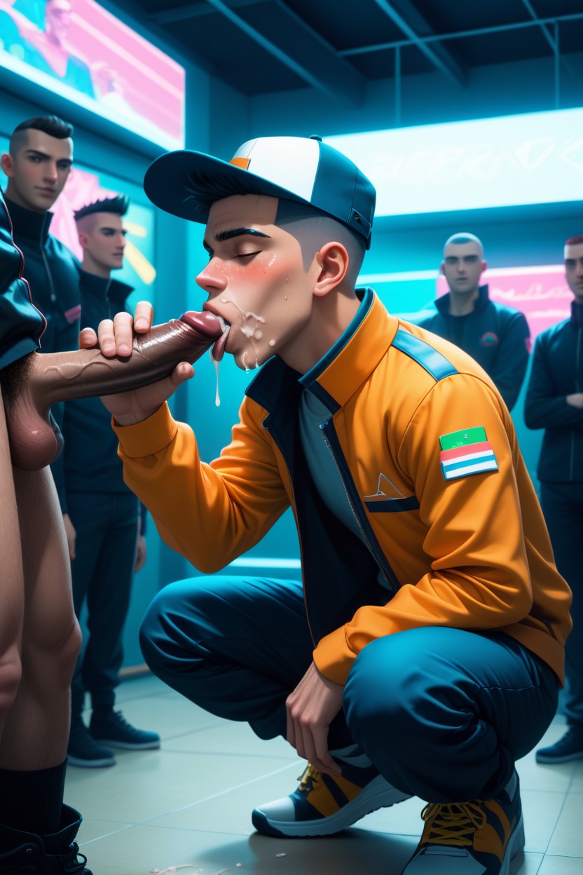 Pico Boyfriend, Wearing Sweatpants And Sneakers, Low Picopico's School AI Gay Porn