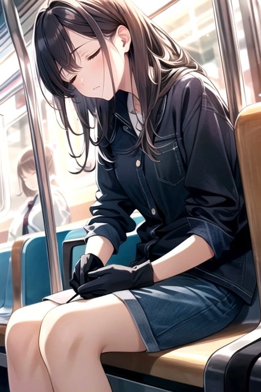 Warm Anime, Ônibus, Luvas De Náilon Hentai IA pornografia