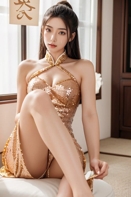 Dark Skin, Extremely Tanned, Sweaty Skin Asian AI Porn