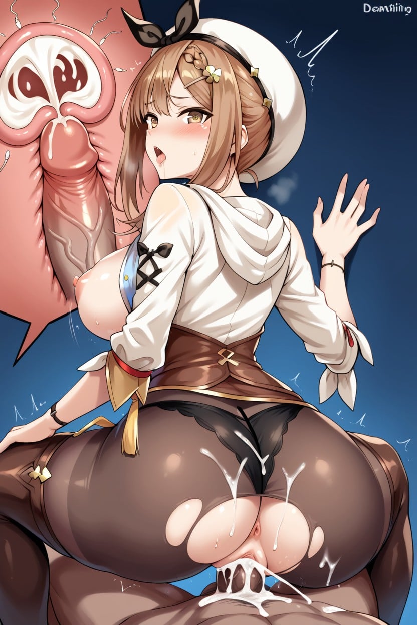 High Resolution, Open Pussy, Ass To Ass And Massive Cock In The Middle AI Porn