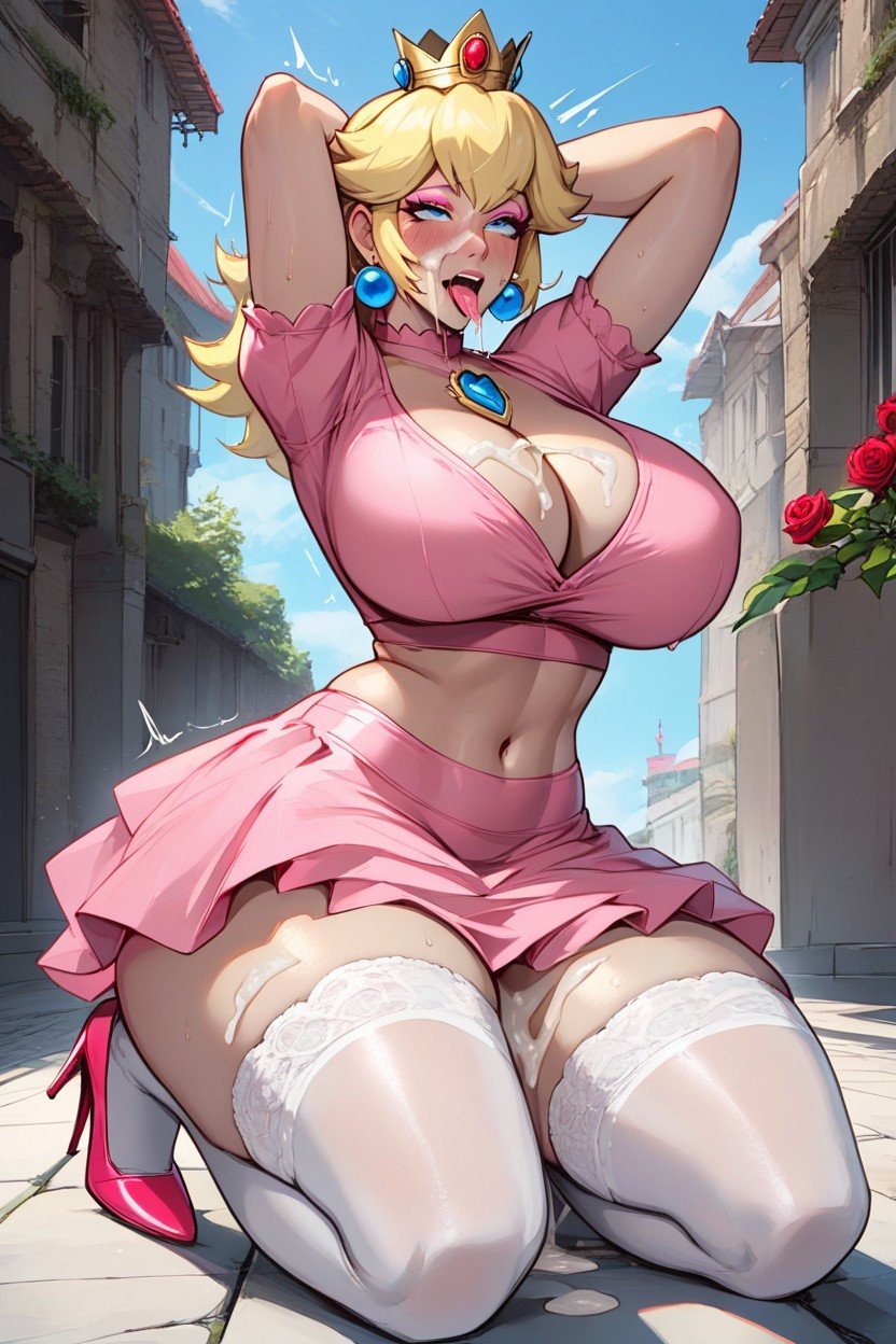 Rose Heels, Navel Exposed, Kneeling Hentai AI Porn