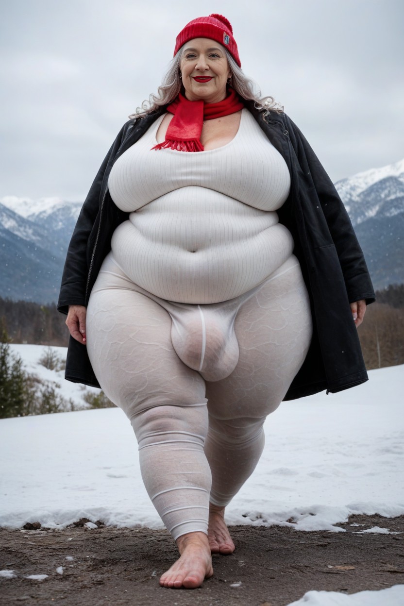 Futanari, Pale Skin, Extreme Cellulite Hairy Feet Like A Hobbit AI Porn
