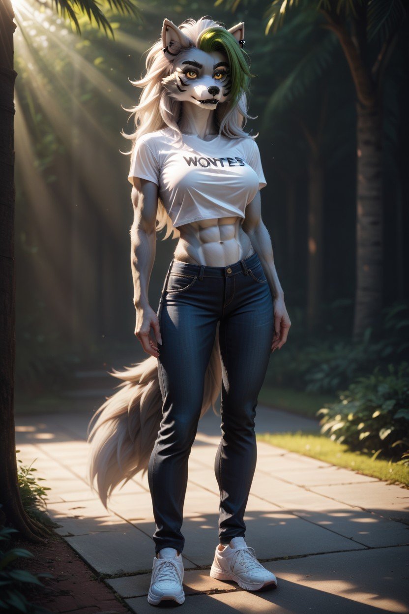 White Sneakers, Black Jeans, Sunny Furry AI Porn