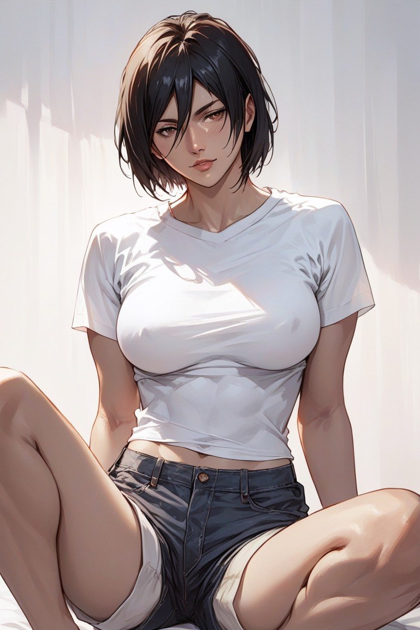 Sits On The Splits, T Shirt, Detailed FaceHentai IA