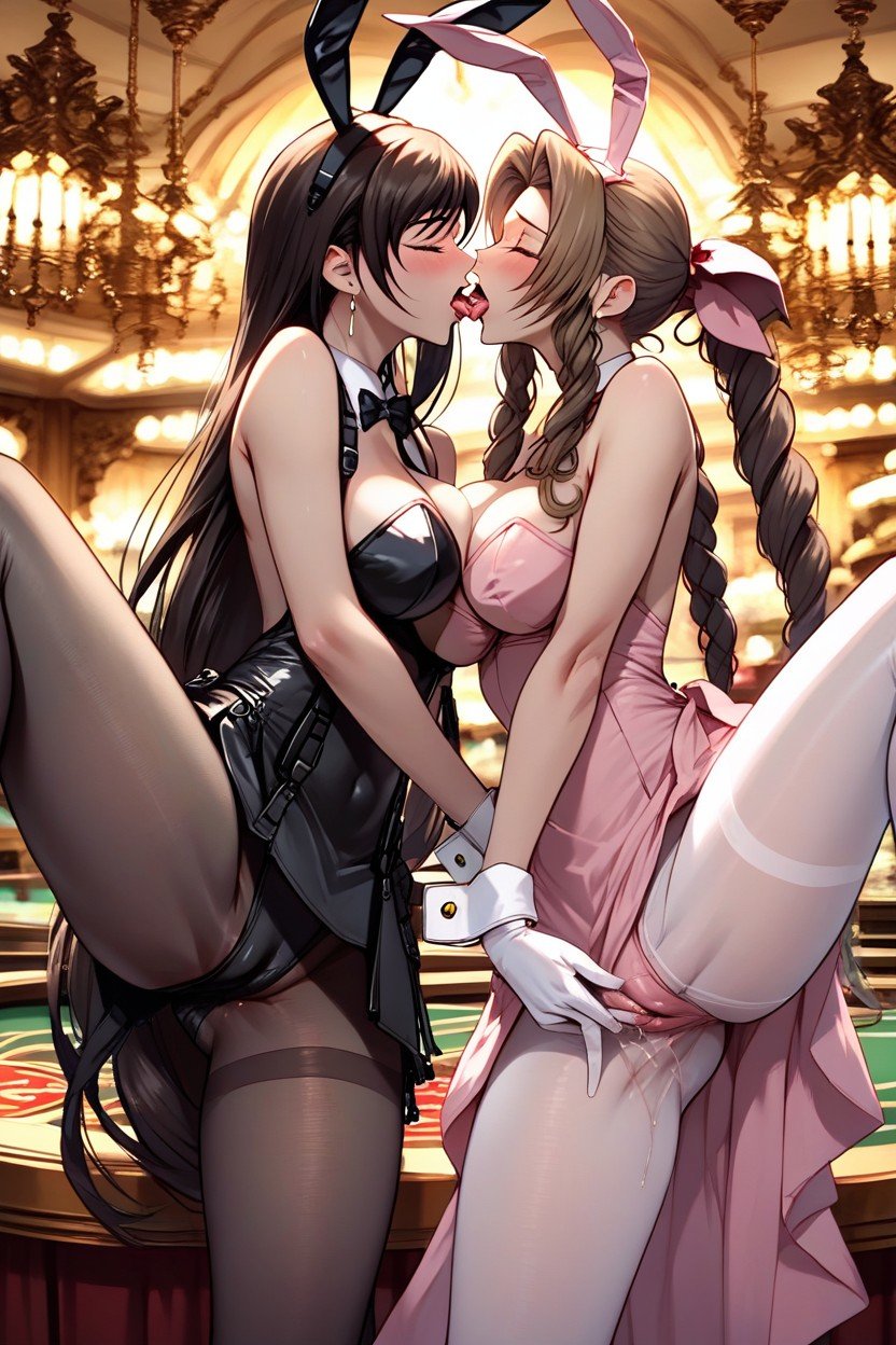 Leg Spread, Casino, Lesbian Kissing Hentai AI Porn